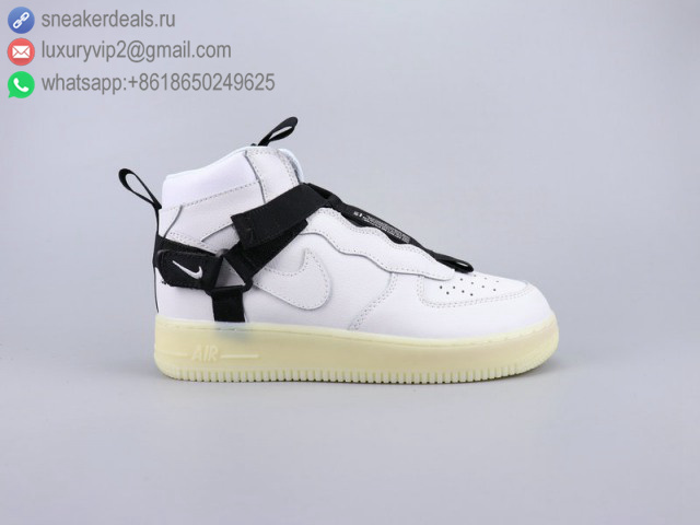 NIKE AIR FORCE 1 MID '07 WHITE BLACK CREAM LEATHER UNISEX SKATE SHOES